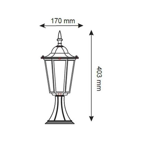 Portalampada Lanterna Alluminio Da Terra 403mm Ip44 E27 Mod. Vt-753 Sku 7074 Nero - Foto 2
