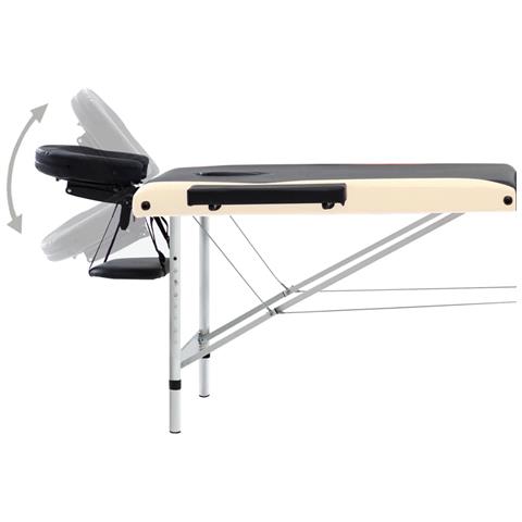 Lettino Da Massaggio A 3 Sezioni In Alluminio Nero E Beige - Foto 10