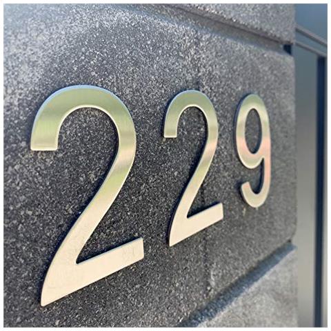 Acciaio Inossidabile Casa Numero Adesivo Lucido Argento Altezza 76 Millimetri Porta Di Casa Numero 0 Zero - Foto 4