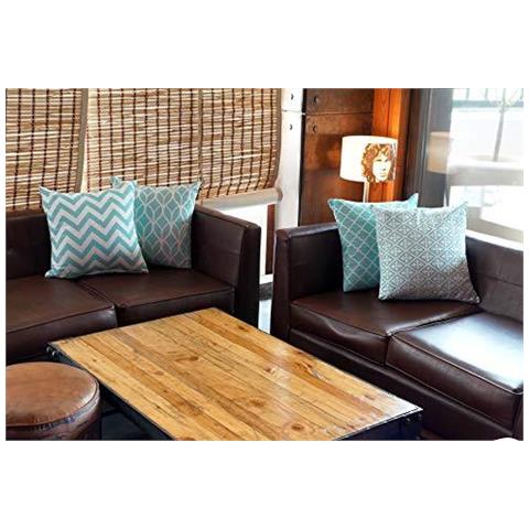 Pack Di 4 Coordinato Casi Design Elegante Piazza Decorativo Federe Di Lusso In Living Room Divano Camera Da Letto Con Cerniere Invisibili 45 Centimetri X 45 Centimetri X 18 Pollici Blu Cotone Cm 45x45 - Foto 4