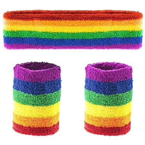 Arcobaleno Sport Fascia E Sweatband - Un Adulto Di Formato Unisex - Esercizio Fun Sport Runs- Orgoglio Eventi - Foto 1