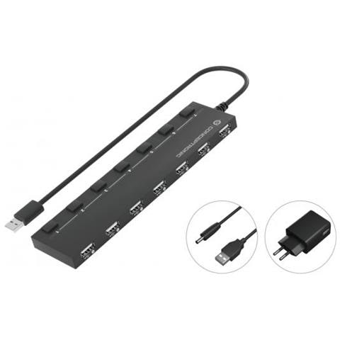 7-port Usb 2.0 Hub With Power Adapt - Foto 1