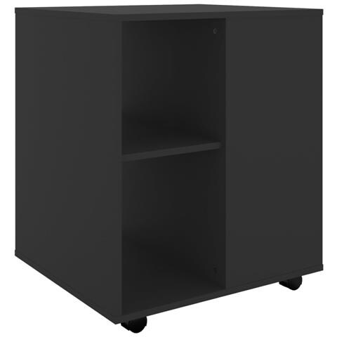 Mobiletto Con Ruote VidaXL - 60x53x72 Cm, Legno Multistrato, Nero, 4 Ruote Di Cui 2 Bloccabili