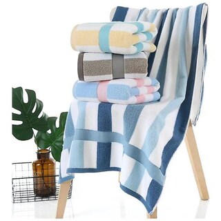Set Asciugamani Allure Cali Righe 100% Cotone – 500GSM, Extra Morbidi, Lusso Portogallo