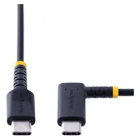 Cavo di Ricarica USB-C a 90° da 1m - Cavetto di Ricarica Veloce USB Tipo-C per uso intensivo - Cavo Dati USB 2.0 Type-C a C in Resistente Fibra Aramidica - PD 60W 3A - Nero - Foto 2