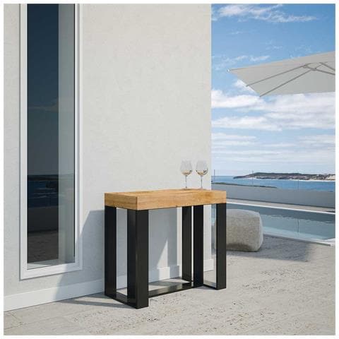 Consolle Allungabile 90x40/190 Cm Futura Small Telaio Antracite - Abete Tinto - Foto 2