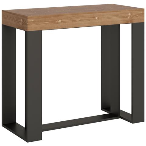 Consolle Allungabile 90x40/190 Cm Futura Small Telaio Antracite - Abete Tinto - Foto 4