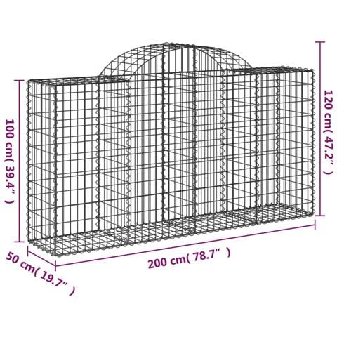 Cesto Gabbione Ad Arco 200x50x100/120 Cm Ferro Zincato - Foto 4