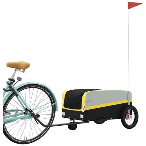 Rimorchio Da Bici Nero E Giallo 30 Kg In Ferro - Foto 10