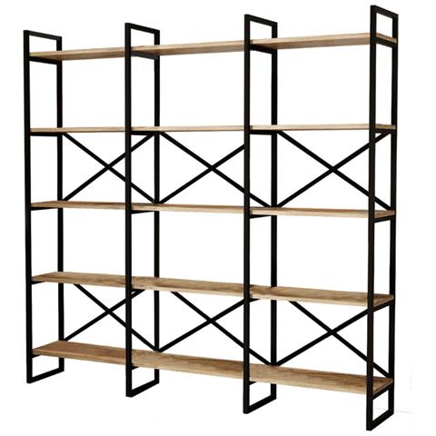 Scaffalatura In Legno E Metallo In Stile Industriale Tomi - Foto 1