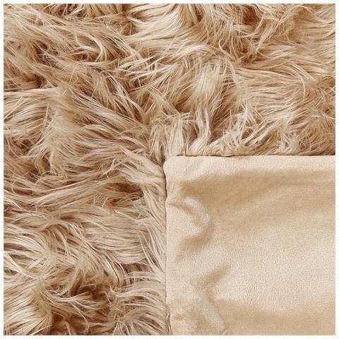 Coperta Pelliccia Sintetica Marrone Chiaro 150 X 200 Cm Delice - Foto 6