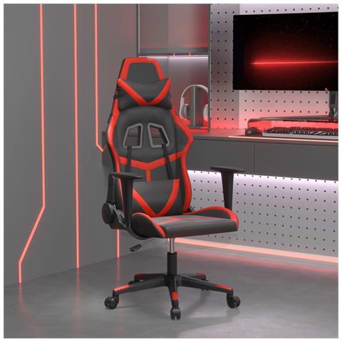 Sedia Da Gaming Nera E Rossa In Similpelle - Foto 1