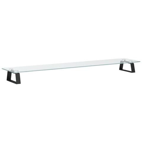 Supporto per Monitor Nero 100x20x8cm Vetro Temperato e Metallo - Foto 2