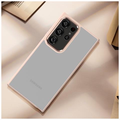 Cover Per Samsung S24 Ultra Retro Rigido Bordo Flessibile Design Fumé - Foto 5