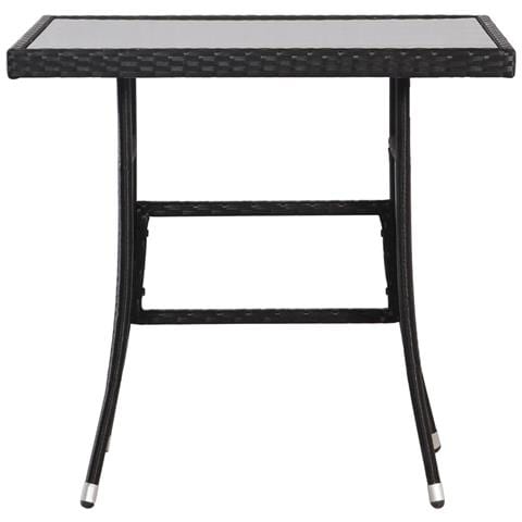 Tavolo Da Giardino Nero 80x80x74 Cm In Polyrattan - Foto 2