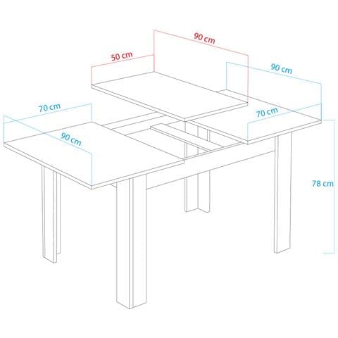 Tavolo Da Pranzo Allungabile Estensibile 90 X 140 - 190 Cm Salvaspazio Grigio - Foto 5