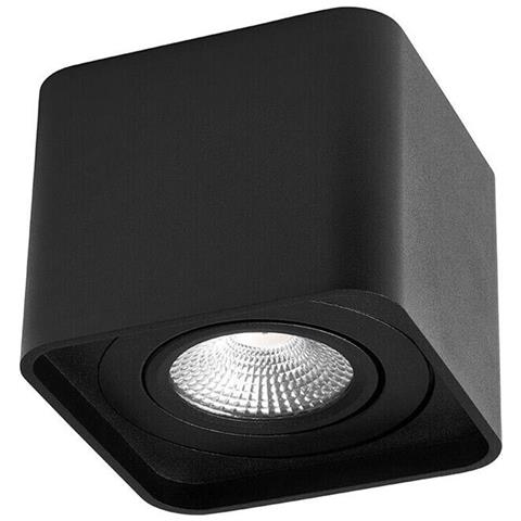 Porta Faretto Orientabile Da Soffitto Portafaretto Supporto Esterno Nero P34n1 - Foto 1