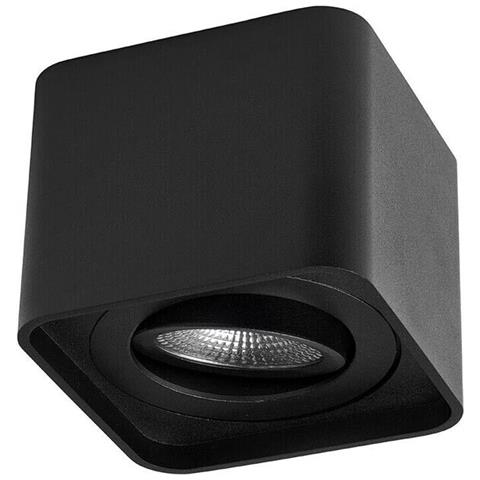 Porta Faretto Orientabile Da Soffitto Portafaretto Supporto Esterno Nero P34n1 - Foto 2