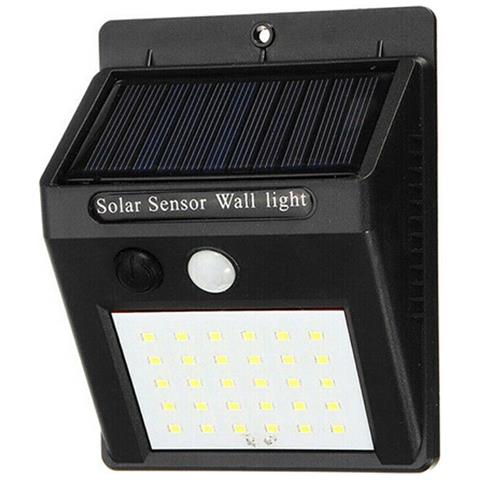 Faretto Con 30 Led Con Pannello Solare Ricaricabile Sensore Movimento Esterno - Foto 1