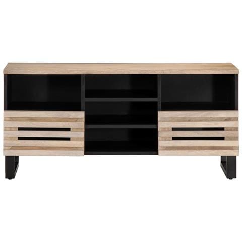 Mobile Porta Tv 100x34x46 Cm In Legno Massello Di Mango - Foto 2