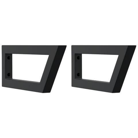 Reggimensole Per Lavabo 2 Pz Nere Trapezio In Acciaio - Foto 2