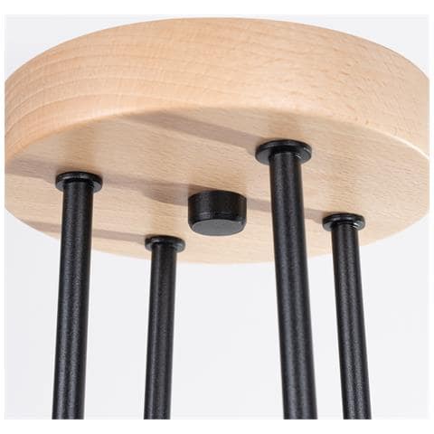 Lampadario Timbo 4 Nero Sl. 1669 - Soppalco Lampadario Nero /legno Naturale 16.5x75x58 Cm - Foto 8