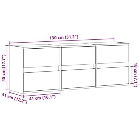 Mobile TV a Parete con Luci LED Rovere Fumo 130x31x45 cm - Foto 2