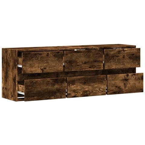 Mobile TV a Parete con Luci LED Rovere Fumo 130x31x45 cm - Foto 10