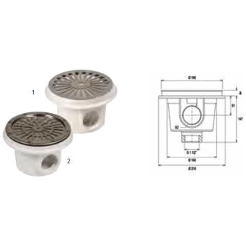 Pilette Di Fondo In Abs Con Griglia Inox - - Foto 1