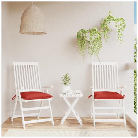 Cuscini Per Sedia 2 Pz Rossi 40x40x7 Cm In Tessuto Oxford - Foto 1