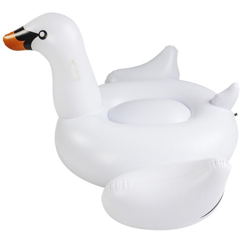 Materasso Gonfiabile A Forma Di Cigno. 150x150 Cm. 150x150x60cm. Colore Bianco - Foto 1