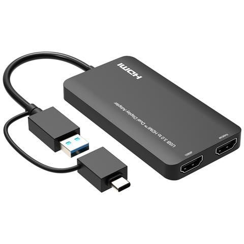 USB 3.0 (USB-A or USB-C) to Dual HDMI Video Graphics Adapter - Foto 1