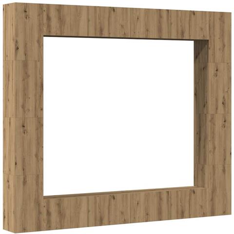 Set Mobile Tv 8 Pz Montato A Parete Rovere In Legno Multistrato - Foto 2