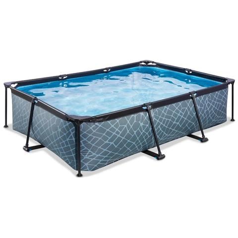Piscina Fuori Terra - Rettangolo - 300x200x65 Cm - Grigio - Include Accessori Coordinati Cb79 - Foto 4