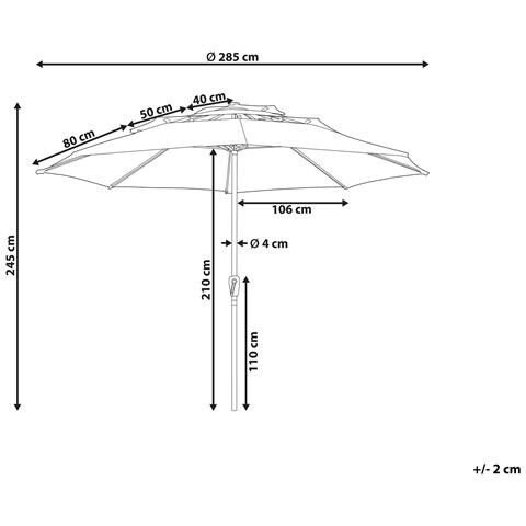 Ombrellone Da Esterno 285 Cm Bibione Beige Chiaro - Foto 7