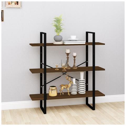 Lusso Casadino - Libreria Rovere Marrone 100x30x105 Cm In Legno Multistrato - Foto 8