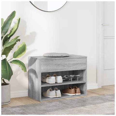 Lusso Casadino -  Scarpiera Grigio Sonoma 60x30x45 Cm In Legno Multistrato - Foto 2