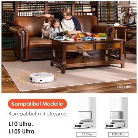 Kit Di Accessori Sostitutivi Per Robot Aspirapolvere Xiaomi X20+/dreame L10s Ultra, 4 Panni Per Mocio, 6 Sacchetti Per La Polvere, 1 Spazzola Principale, 4 Spazzole Laterali, 2 Filtri - Foto 2