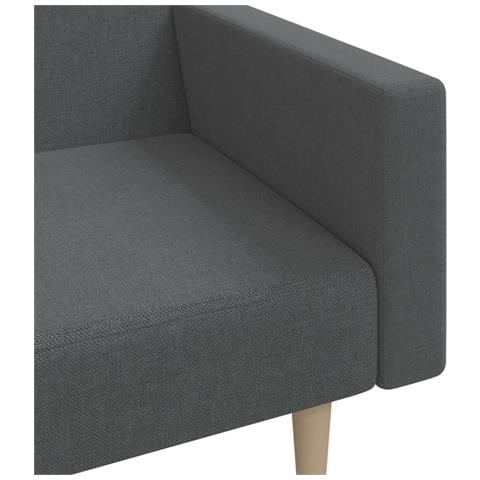 Divano Letto a 2 Posti Grigio Chiaro in Tessuto - Foto 9