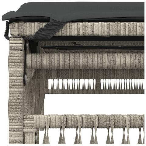 Lettino Prendisole 2 pz con Cuscini Grigio Chiaro in Polyrattan - Foto 9