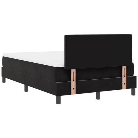 Letto Box Spring con Materasso Nero 120x200 cm Velluto - Foto 9