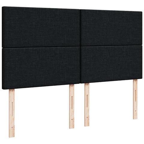 Struttura Letto Pouf con Materassi Nero 200x200 cm in Tessuto - Foto 9
