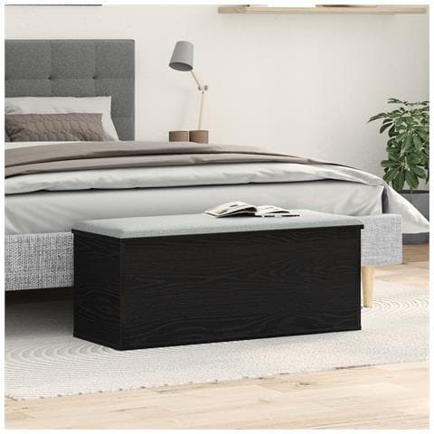 Scatola di Stoccaggio in Rovere Nero 90x35x35 cm in Legno Ingegnerizzato di - Foto 2