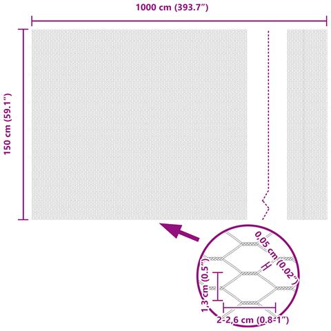 Recinzione Esagonale 1.5x10 m Acciaio Zincato - Foto 8