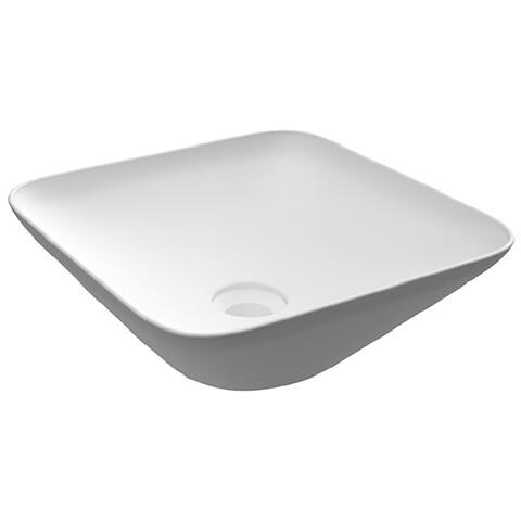 Lavabo Appoggio Quadrato - Bianco - Foto 2