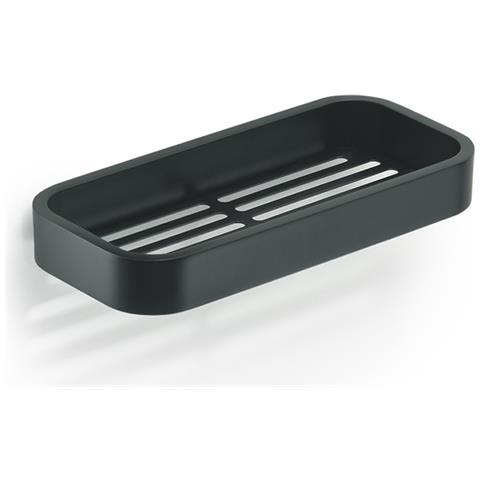 Portaoggetti Rettangolare Per Doccia Da Muro In Ottone, Acciaio Inox Aisi 304 E Cromall 3218 Serie Outline Nero Opaco - Foto 1