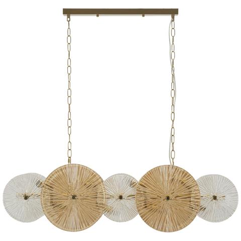 Lampada A Sospensione Mf917 - Marrone - Vetro - 100x23x28 Cm - Foto 1