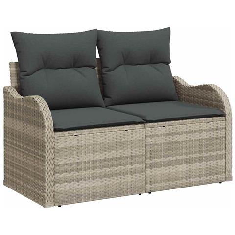 Set Divano da Giardino 10 pcs Grigio chiaro Poly Rattan - Foto 1