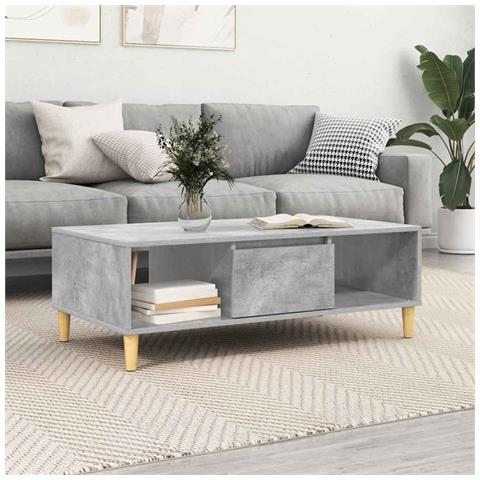 Tavolino da salotto Grigio cemento 103.5 x 60 x 35 cm - Foto 2