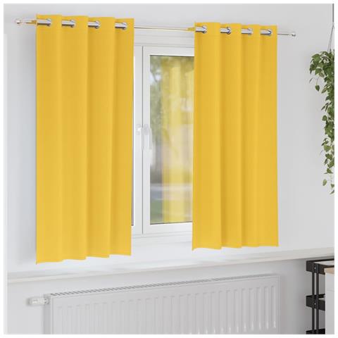 Tende con tende 2 pcs giallo senape Poliestere - Foto 2